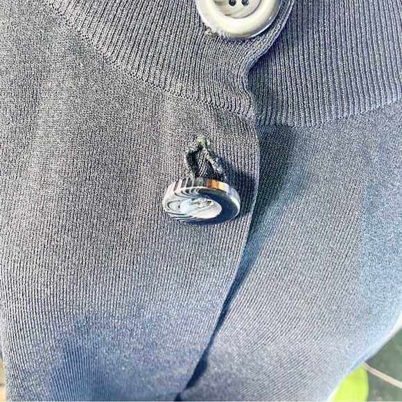 Cable & Gauge black drapey double button viscose nylon cardigan L - Picture 5 of 9